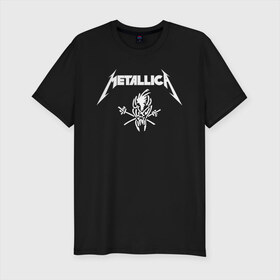 Мужская футболка премиум с принтом METALLICA в Белгороде, 92% хлопок, 8% лайкра | приталенный силуэт, круглый вырез ворота, длина до линии бедра, короткий рукав | metallica | metallica logo | rock | метал группа | металл | металлика логотип | музыка | рок | трэш метал | хеви метал