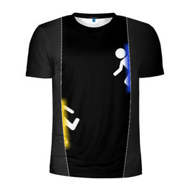 Мужская футболка 3D спортивная с принтом Portal в Белгороде, 100% полиэстер с улучшенными характеристиками | приталенный силуэт, круглая горловина, широкие плечи, сужается к линии бедра | Тематика изображения на принте: half life | головоломка | портал | телепорт