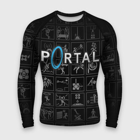 Мужской рашгард 3D с принтом Portal icons в Белгороде,  |  | half life | головоломка | иконки | пиктограммы | портал | телепорт