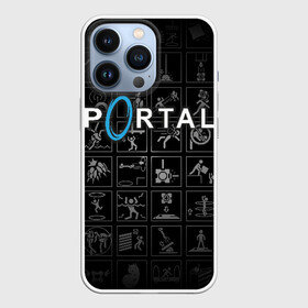 Чехол для iPhone 13 Pro с принтом Portal icons в Белгороде,  |  | Тематика изображения на принте: half life | головоломка | иконки | пиктограммы | портал | телепорт