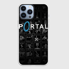 Чехол для iPhone 13 Pro Max с принтом Portal icons в Белгороде,  |  | Тематика изображения на принте: half life | головоломка | иконки | пиктограммы | портал | телепорт