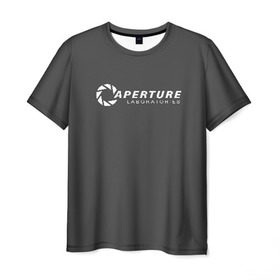 Мужская футболка 3D с принтом APERTURE lab. в Белгороде, 100% полиэфир | прямой крой, круглый вырез горловины, длина до линии бедер | aperture | aperture science innovators | game | portal | portal 2