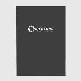 Постер с принтом APERTURE lab. в Белгороде, 100% бумага
 | бумага, плотность 150 мг. Матовая, но за счет высокого коэффициента гладкости имеет небольшой блеск и дает на свету блики, но в отличии от глянцевой бумаги не покрыта лаком | aperture | aperture science innovators | game | portal | portal 2