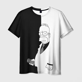 Мужская футболка 3D с принтом Гомер Симпсон в Белгороде, 100% полиэфир | прямой крой, круглый вырез горловины, длина до линии бедер | Тематика изображения на принте: homer simpson | simpsons | гомер симпсон | симпсоны