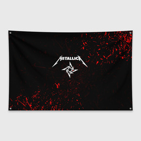 Флаг-баннер с принтом METALLICA в Белгороде, 100% полиэстер | размер 67 х 109 см, плотность ткани — 95 г/м2; по краям флага есть четыре люверса для крепления | metallica | металлика