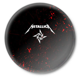 Значок с принтом METALLICA в Белгороде,  металл | круглая форма, металлическая застежка в виде булавки | metallica | металлика