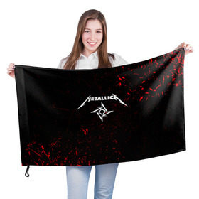Флаг 3D с принтом METALLICA в Белгороде, 100% полиэстер | плотность ткани — 95 г/м2, размер — 67 х 109 см. Принт наносится с одной стороны | metallica | металлика