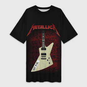 Платье-футболка 3D с принтом Metallica в Белгороде,  |  | metalica | metallica | группа | джеймс хэтфилд | кирк хэмметт | ларс ульрих | метал | металика | металлика | миталика | музыка | роберт трухильо | рок | трэш | трэшметал | хард | хеви