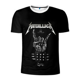 Мужская футболка 3D спортивная с принтом Metallica в Белгороде, 100% полиэстер с улучшенными характеристиками | приталенный силуэт, круглая горловина, широкие плечи, сужается к линии бедра | 