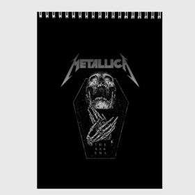 Скетчбук с принтом Metallica в Белгороде, 100% бумага
 | 48 листов, плотность листов — 100 г/м2, плотность картонной обложки — 250 г/м2. Листы скреплены сверху удобной пружинной спиралью | metalica | metallica | группа | джеймс хэтфилд | кирк хэмметт | ларс ульрих | метал | металика | металлика | миталика | музыка | роберт трухильо | рок | трэш | трэшметал | хард | хеви