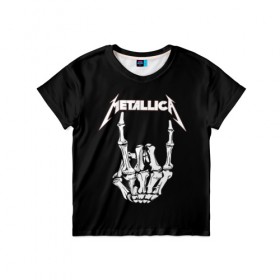 Детская футболка 3D с принтом Metallica в Белгороде, 100% гипоаллергенный полиэфир | прямой крой, круглый вырез горловины, длина до линии бедер, чуть спущенное плечо, ткань немного тянется | Тематика изображения на принте: metalica | metallica | группа | джеймс хэтфилд | кирк хэмметт | ларс ульрих | метал | металика | металлика | миталика | музыка | роберт трухильо | рок | трэш | трэшметал | хард | хеви