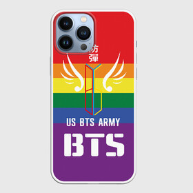 Чехол для iPhone 13 Pro Max с принтом BTS Army в Белгороде,  |  | Тематика изображения на принте: army | bangtan boys | beyond the scene | boys | bts | chin | edm | emblem | fans | hieroglyphs | hip hop | jimin | k pop | logo | rainbow | rb | rm | south korean | армия | бойбенд | ви | джей хоуп | иероглифы | логотип | мальчики | радуга | сюга | 