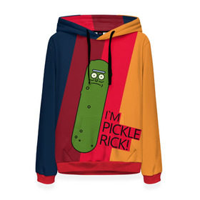 Женская толстовка 3D с принтом Pickle Rick в Белгороде, 100% полиэстер  | двухслойный капюшон со шнурком для регулировки, мягкие манжеты на рукавах и по низу толстовки, спереди карман-кенгуру с мягким внутренним слоем. | c 137 | morty | morty smith | portal | rick | rick and morty | rick sanchez | sanchez | smith | морти | морти смит | огурчик рик | пикл рик | пиклрик | портал | рик | рик и морти | рик санчез | санчез | смит