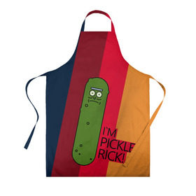 Фартук 3D с принтом Pickle Rick в Белгороде, 100% полиэстер | общий размер — 65 х 85 см, ширина нагрудника — 26 см, горловина — 53 см, длина завязок — 54 см, общий обхват в поясе — 173 см. Принт на завязках и на горловине наносится с двух сторон, на основной части фартука — только с внешней стороны | c 137 | morty | morty smith | portal | rick | rick and morty | rick sanchez | sanchez | smith | морти | морти смит | огурчик рик | пикл рик | пиклрик | портал | рик | рик и морти | рик санчез | санчез | смит