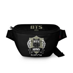 Поясная сумка 3D с принтом BTS Army Fandom в Белгороде, 100% полиэстер | плотная ткань, ремень с регулируемой длиной, внутри несколько карманов для мелочей, основное отделение и карман с обратной стороны сумки застегиваются на молнию | army | bangtan boys | beyond the scene | boys | bts | chin | edm | emblem | fandom | fans | hieroglyphs | hip hop | jimin | k pop | logo | rainbow | rb | rm | south korean | армия | бойбенд | ви | джей хоуп | иероглифы | логотип | мальчики | радуга 