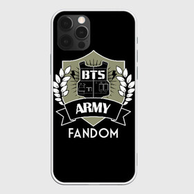 Чехол для iPhone 12 Pro с принтом BTS Army Fandom  в Белгороде, силикон | область печати: задняя сторона чехла, без боковых панелей | Тематика изображения на принте: army | bangtan boys | beyond the scene | boys | bts | chin | edm | emblem | fandom | fans | hieroglyphs | hip hop | jimin | k pop | logo | rainbow | rb | rm | south korean | армия | бойбенд | ви | джей хоуп | иероглифы | логотип | мальчики | радуга 