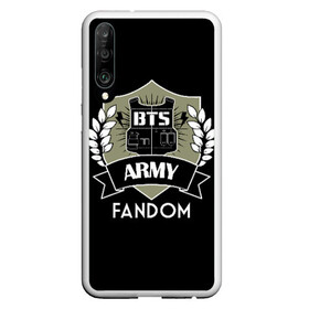 Чехол для Honor P30 с принтом BTS Army Fandom в Белгороде, Силикон | Область печати: задняя сторона чехла, без боковых панелей | Тематика изображения на принте: army | bangtan boys | beyond the scene | boys | bts | chin | edm | emblem | fandom | fans | hieroglyphs | hip hop | jimin | k pop | logo | rainbow | rb | rm | south korean | армия | бойбенд | ви | джей хоуп | иероглифы | логотип | мальчики | радуга 