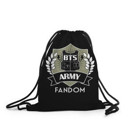 Рюкзак-мешок 3D с принтом BTS Army Fandom в Белгороде, 100% полиэстер | плотность ткани — 200 г/м2, размер — 35 х 45 см; лямки — толстые шнурки, застежка на шнуровке, без карманов и подкладки | army | bangtan boys | beyond the scene | boys | bts | chin | edm | emblem | fandom | fans | hieroglyphs | hip hop | jimin | k pop | logo | rainbow | rb | rm | south korean | армия | бойбенд | ви | джей хоуп | иероглифы | логотип | мальчики | радуга 