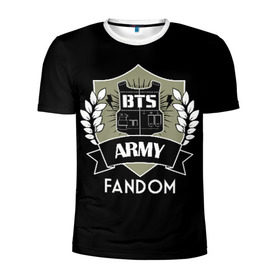 Мужская футболка 3D спортивная с принтом BTS Army Fandom в Белгороде, 100% полиэстер с улучшенными характеристиками | приталенный силуэт, круглая горловина, широкие плечи, сужается к линии бедра | army | bangtan boys | beyond the scene | boys | bts | chin | edm | emblem | fandom | fans | hieroglyphs | hip hop | jimin | k pop | logo | rainbow | rb | rm | south korean | армия | бойбенд | ви | джей хоуп | иероглифы | логотип | мальчики | радуга 