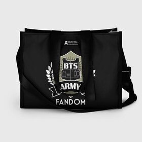 Сумка-шоппер 3D с принтом BTS Army Fandom в Белгороде, 100% полиэстер | застегивается на металлическую кнопку; внутренний карман застегивается на молнию. Стенки укреплены специальным мягким материалом, чтобы защитить содержимое от несильных ударов
 | army | bangtan boys | beyond the scene | boys | bts | chin | edm | emblem | fandom | fans | hieroglyphs | hip hop | jimin | k pop | logo | rainbow | rb | rm | south korean | армия | бойбенд | ви | джей хоуп | иероглифы | логотип | мальчики | радуга 