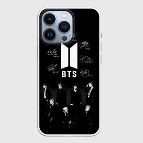 Чехол для iPhone 13 Pro с принтом BTS в Белгороде,  |  | Тематика изображения на принте: autographs | bangtan boys | beyond the scene | boyband | boys | bts | chin | chonguk | edm | emblem | hip hop | jimin | jj hope | k pop | logo | rb | rm | shuga | south korean | wee | автографы | бойбенд | ви | джей хоуп | логотип | мальчики | сюга 