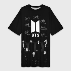 Платье-футболка 3D с принтом BTS в Белгороде,  |  | autographs | bangtan boys | beyond the scene | boyband | boys | bts | chin | chonguk | edm | emblem | hip hop | jimin | jj hope | k pop | logo | rb | rm | shuga | south korean | wee | автографы | бойбенд | ви | джей хоуп | логотип | мальчики | сюга 