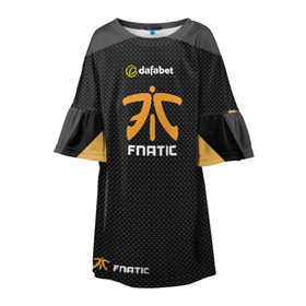 Детское платье 3D с принтом cs:go (Fnatic) в Белгороде, 100% полиэстер | прямой силуэт, чуть расширенный к низу. Круглая горловина, на рукавах — воланы | cs:go