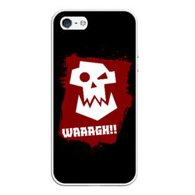 Чехол для iPhone 5/5S матовый с принтом WAAAGH!! в Белгороде, Силикон | Область печати: задняя сторона чехла, без боковых панелей | Тематика изображения на принте: 40000 | 40k | game | ork | orks | waaagh | warhammer | warhammer 40k | wh40k | игра | орки