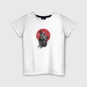 Детская футболка хлопок с принтом Самурай в Белгороде, 100% хлопок | круглый вырез горловины, полуприлегающий силуэт, длина до линии бедер | катана | самурай | япония