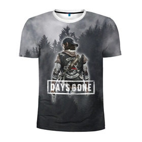 Мужская футболка 3D спортивная с принтом Days Gone в Белгороде, 100% полиэстер с улучшенными характеристиками | приталенный силуэт, круглая горловина, широкие плечи, сужается к линии бедра | days gone | лес | лого | персонаж