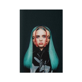 Обложка для паспорта матовая кожа с принтом BILLIE EILISH в Белгороде, натуральная матовая кожа | размер 19,3 х 13,7 см; прозрачные пластиковые крепления | ayelish | bad guy | bellyache | bilie eilish | bilie elish | billie | billie eilish | eilish | electronic | elish | music | били айлиш | билли айлиш | эйлиш | элиш