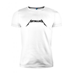 Мужская футболка премиум с принтом METALLICA (НА СПИНЕ) в Белгороде, 92% хлопок, 8% лайкра | приталенный силуэт, круглый вырез ворота, длина до линии бедра, короткий рукав | metallica | металлика