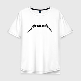 Мужская футболка хлопок Oversize с принтом METALLICA (НА СПИНЕ) в Белгороде, 100% хлопок | свободный крой, круглый ворот, “спинка” длиннее передней части | Тематика изображения на принте: metallica | металлика