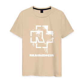 Мужская футболка хлопок с принтом RAMMSTEIN в Белгороде, 100% хлопок | прямой крой, круглый вырез горловины, длина до линии бедер, слегка спущенное плечо. | rammstein | рамштайн