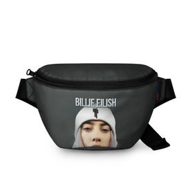 Поясная сумка 3D с принтом BILLIE EILISH в Белгороде, 100% полиэстер | плотная ткань, ремень с регулируемой длиной, внутри несколько карманов для мелочей, основное отделение и карман с обратной стороны сумки застегиваются на молнию | ayelish | bad guy | bellyache | bilie eilish | bilie elish | billie | billie eilish | eilish | electronic | elish | music | били айлиш | билли айлиш | эйлиш | элиш