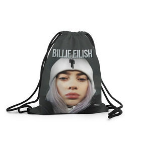 Рюкзак-мешок 3D с принтом BILLIE EILISH в Белгороде, 100% полиэстер | плотность ткани — 200 г/м2, размер — 35 х 45 см; лямки — толстые шнурки, застежка на шнуровке, без карманов и подкладки | Тематика изображения на принте: ayelish | bad guy | bellyache | bilie eilish | bilie elish | billie | billie eilish | eilish | electronic | elish | music | били айлиш | билли айлиш | эйлиш | элиш