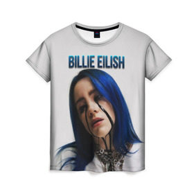 Женская футболка 3D с принтом BILLIE EILISH в Белгороде, 100% полиэфир ( синтетическое хлопкоподобное полотно) | прямой крой, круглый вырез горловины, длина до линии бедер | ayelish | bad guy | bellyache | bilie eilish | bilie elish | billie | billie eilish | eilish | electronic | elish | music | били айлиш | билли айлиш | эйлиш | элиш