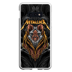 Чехол для Samsung S10E с принтом Metallica в Белгороде, Силикон | Область печати: задняя сторона чехла, без боковых панелей | american | bat | bones | emblem | fangs | james hetfield | kirk hammett | metal band | metallica | mouse | music | rock | vampire | американская | вампир | джеймс хетфилд | кирк хэмметт | клыки | кости | ларс ульрих | летучая | метал группа | мет