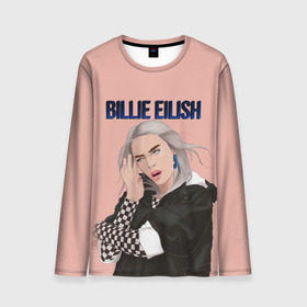 Мужской лонгслив 3D с принтом BILLIE EILISH в Белгороде, 100% полиэстер | длинные рукава, круглый вырез горловины, полуприлегающий силуэт | ayelish | bad guy | bellyache | bilie eilish | bilie elish | billie | billie eilish | eilish | electronic | elish | music | били айлиш | билли айлиш | эйлиш | элиш