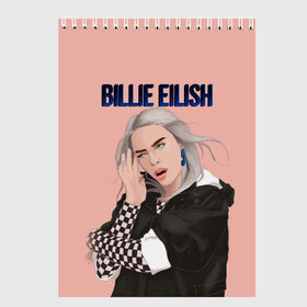 Скетчбук с принтом BILLIE EILISH в Белгороде, 100% бумага
 | 48 листов, плотность листов — 100 г/м2, плотность картонной обложки — 250 г/м2. Листы скреплены сверху удобной пружинной спиралью | ayelish | bad guy | bellyache | bilie eilish | bilie elish | billie | billie eilish | eilish | electronic | elish | music | били айлиш | билли айлиш | эйлиш | элиш