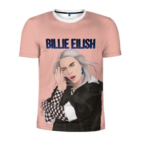 Мужская футболка 3D спортивная с принтом BILLIE EILISH в Белгороде, 100% полиэстер с улучшенными характеристиками | приталенный силуэт, круглая горловина, широкие плечи, сужается к линии бедра | ayelish | bad guy | bellyache | bilie eilish | bilie elish | billie | billie eilish | eilish | electronic | elish | music | били айлиш | билли айлиш | эйлиш | элиш