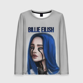 Женский лонгслив 3D с принтом BILLIE EILISH в Белгороде, 100% полиэстер | длинные рукава, круглый вырез горловины, полуприлегающий силуэт | ayelish | bad guy | bellyache | bilie eilish | bilie elish | billie | billie eilish | eilish | electronic | elish | music | били айлиш | билли айлиш | эйлиш | элиш