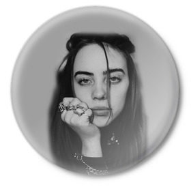 Значок с принтом BILLIE EILISH в Белгороде,  металл | круглая форма, металлическая застежка в виде булавки | ayelish | bad guy | bellyache | bilie eilish | bilie elish | billie | billie eilish | eilish | electronic | elish | music | били айлиш | билли айлиш | эйлиш | элиш