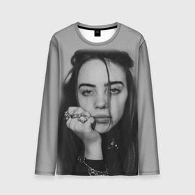 Мужской лонгслив 3D с принтом BILLIE EILISH в Белгороде, 100% полиэстер | длинные рукава, круглый вырез горловины, полуприлегающий силуэт | ayelish | bad guy | bellyache | bilie eilish | bilie elish | billie | billie eilish | eilish | electronic | elish | music | били айлиш | билли айлиш | эйлиш | элиш