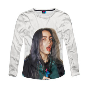 Женский лонгслив 3D с принтом BILLIE EILISH в Белгороде, 100% полиэстер | длинные рукава, круглый вырез горловины, полуприлегающий силуэт | ayelish | bad guy | bellyache | bilie eilish | bilie elish | billie | billie eilish | eilish | electronic | elish | music | били айлиш | билли айлиш | эйлиш | элиш