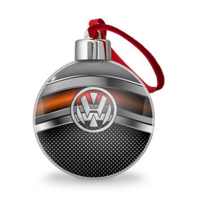 Ёлочный шар с принтом Volkswagen Metal в Белгороде, Пластик | Диаметр: 77 мм | volkswagen | авто | волксваген | вольсваген | железо | кольчуга | лого авто | метал | металлическая | сетка | сталь | цепи