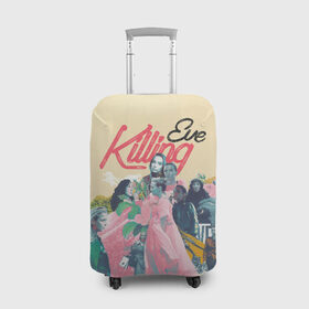 Чехол для чемодана 3D с принтом Killing Eve collage в Белгороде, 86% полиэфир, 14% спандекс | двустороннее нанесение принта, прорези для ручек и колес | eve | killing eve | oksana astankova | villanelle | вилланель | ева | оксана