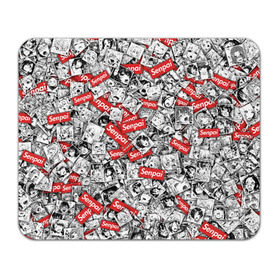 Коврик для мышки прямоугольный с принтом Senpai ahegao в Белгороде, натуральный каучук | размер 230 х 185 мм; запечатка лицевой стороны | ahegao | anime | manga | senpai | аниме | ахегао | манга | паттерн | сенпай