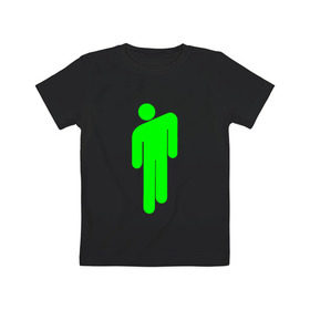 Детская футболка хлопок с принтом BILLIE EILISH (НА СПИНЕ) в Белгороде, 100% хлопок | круглый вырез горловины, полуприлегающий силуэт, длина до линии бедер | Тематика изображения на принте: be | billie | billie eilish | билли | билли айлиш