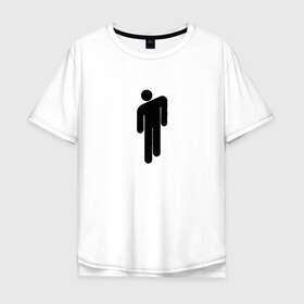 Мужская футболка хлопок Oversize с принтом BILLIE EILISH (НА СПИНЕ) в Белгороде, 100% хлопок | свободный крой, круглый ворот, “спинка” длиннее передней части | be | billie | billie eilish | билли | билли айлиш
